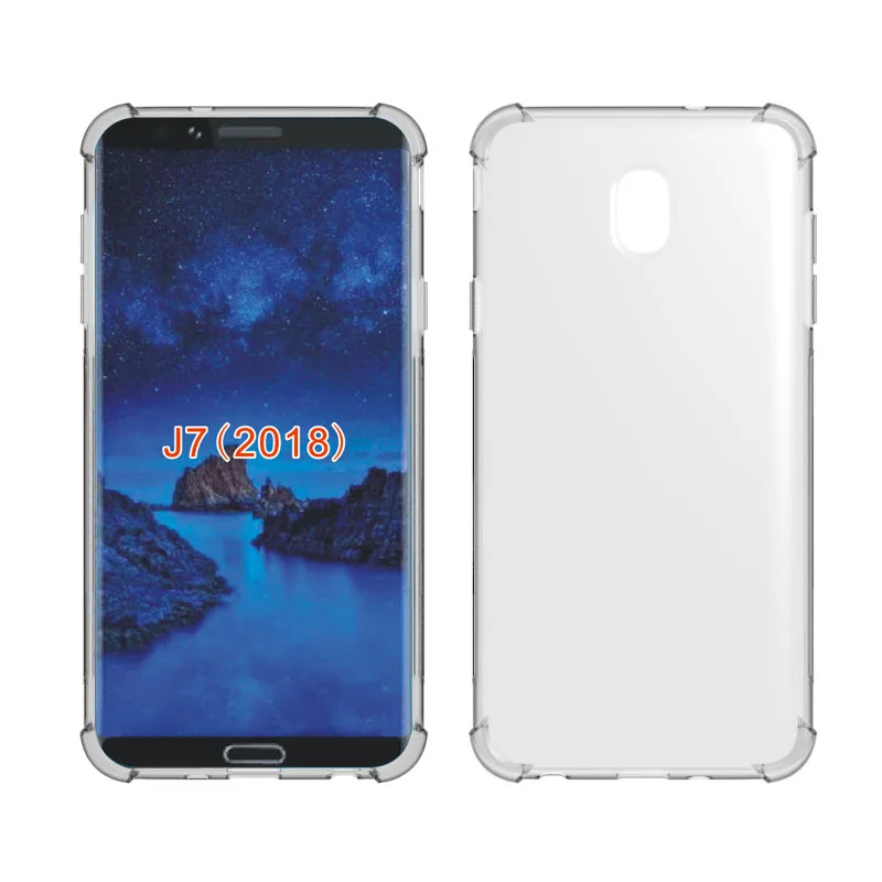 Transparent Shockproof soft Tpu cover case For Samsung Galaxy J7 2018