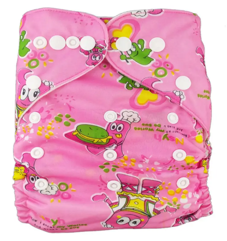 
AnAnbaby Cheap Print Pocket reusable washable Cloth Diapers Super-absorbent Baby Nappies Custom logo Promotion adjustable Diaper 