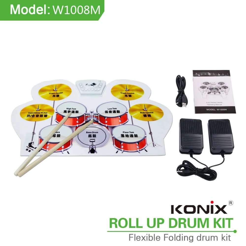 Children Education Foldable Drum Kit Midi Usb Roll Up Drum Kit