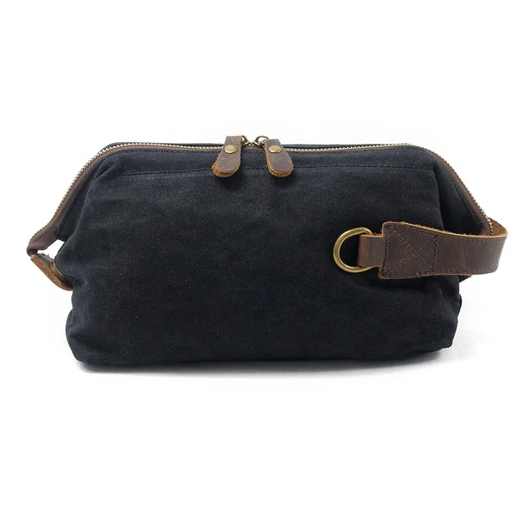 

high quality mens canvas toiletry bag travel bag Shaving Dopp Kit Wash Bag, Black or brown or coffee or green or grey or customized