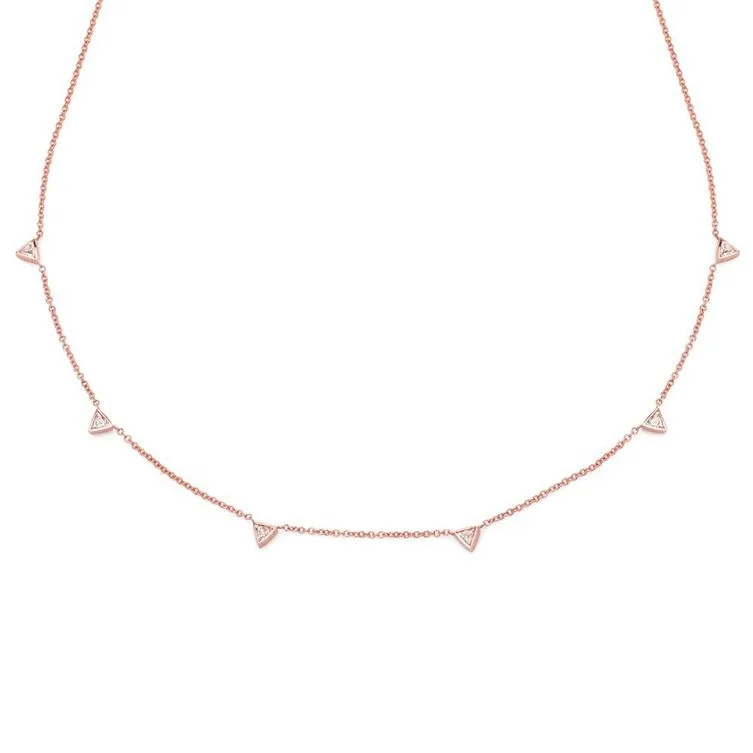 

rose gold simple fancy triangle zircon necklace high quality choker