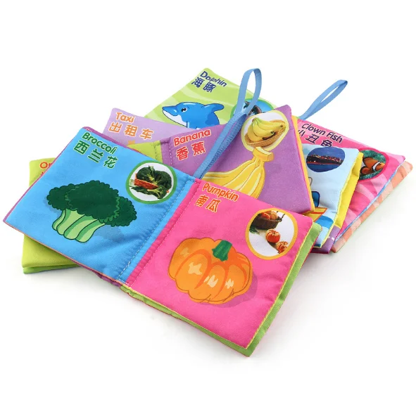 
Baby Ring paper fabric book Baby Tear not rotten early teaching book 3D Baby cloth book 