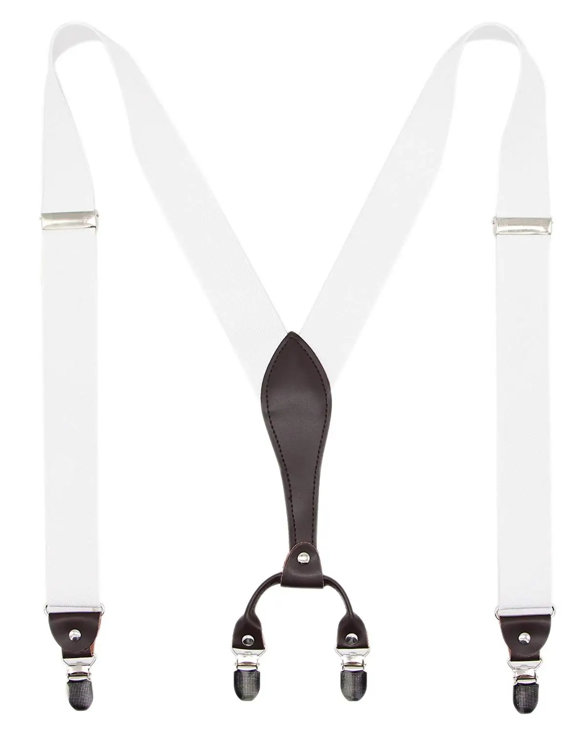 Womens and Mens Suspenders Adjustable Solid Straight Clip by Action Ward Stylish