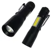 Wholesale Portable 5 modes Tactical Q5 COB Pen Torch Zoom Pocket aluminum Led Mini Flashlight with cob side light