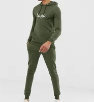 

2019 Fashional Wholesale army green gym wear cotton hoodies mens custom sports tracksuit jogging suits men