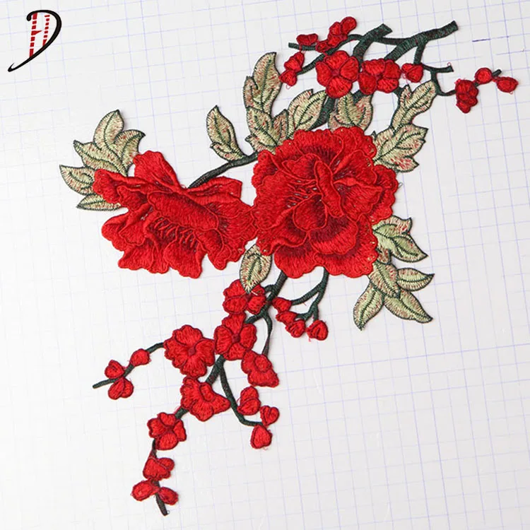 

Water Soluble New Design Crochet 3D Flower Embroidered Appliques Patches for Clothes and Dresses, Custom color