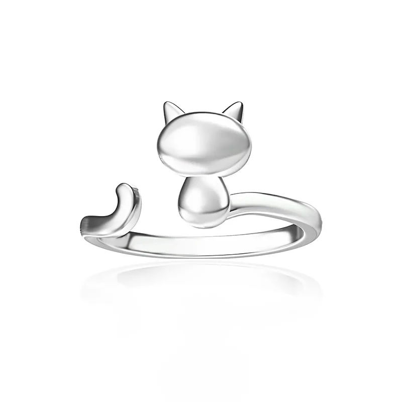 

New Fashion wholesale lucky animal shape 925 Sterling Silver plated alloy Ring for woman, White