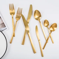 

Titanium PVD Plated Stainless Steel Matte Gold Flatware Cutlery