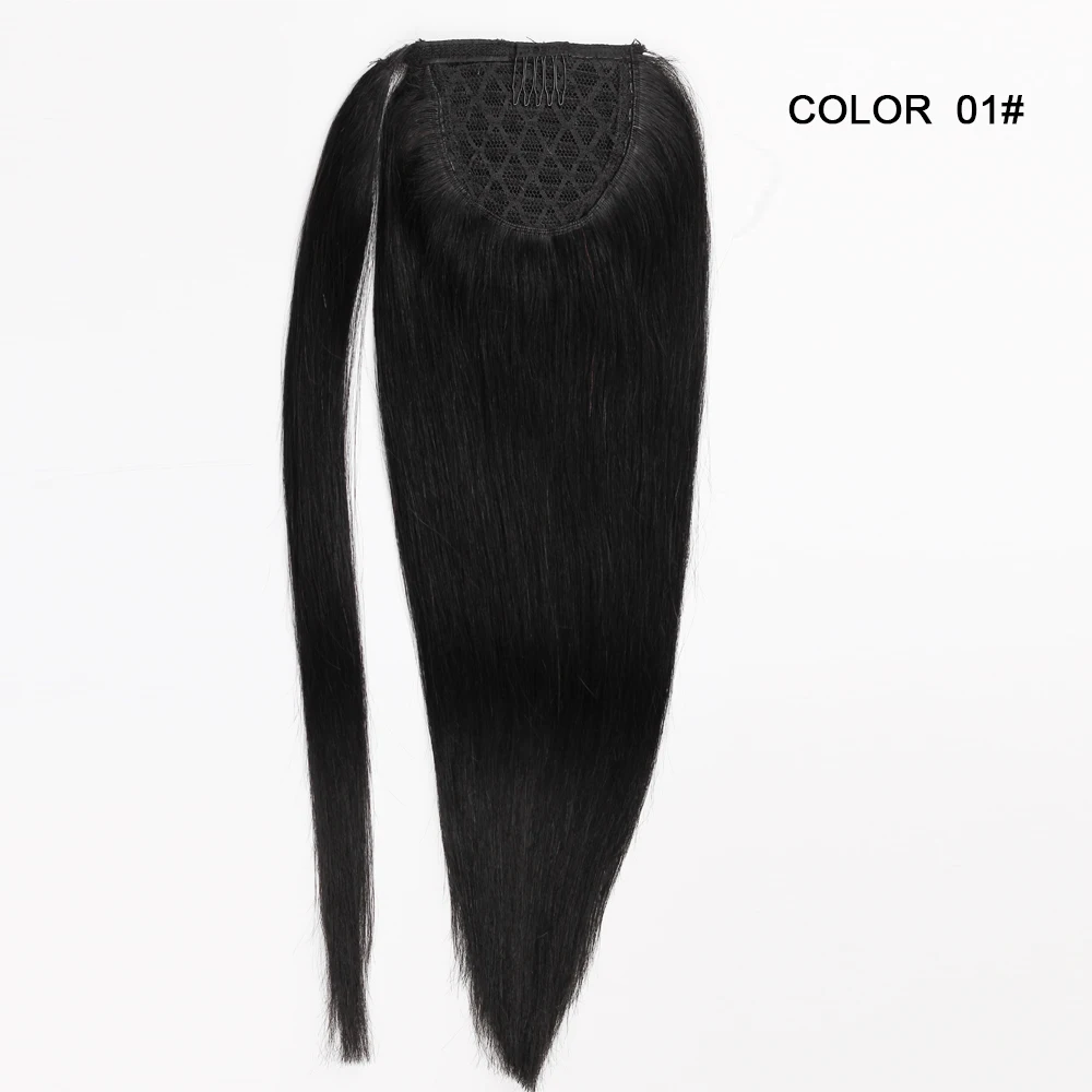 

Natural indian remy hair #01 #1B black ponytail hair extensions