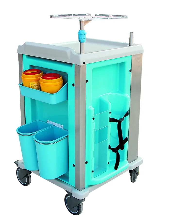 ABS mobile medical crash trolley cart in hospital emergency trolley