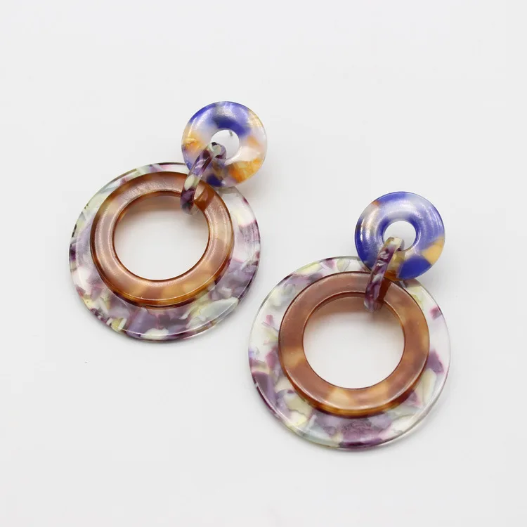 

latest design acetate hoop earrings round tortoise shell earrings wholesale, Color