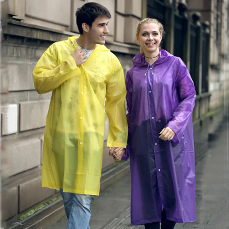 

Sale Well Trending 2020 Various Women Plastic Raincoat Motorcycle Waterproof EVA Long Raincoat Waterproof With Hood, White/blue/yellow/pink/purple