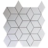 Yugoslavia pure white marble diamond mosaic kitchen tile backsplash