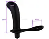 10 frequency black anal vagina vibrator with cock ring