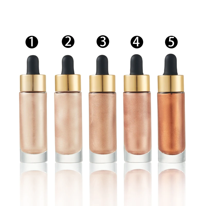 

Custom logo private label liquid highlighter makeup, 5 colors