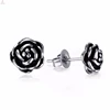 2017 Hand Made Promotion Silver Flower Double Stud Earrings