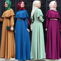 

Seller factory walson New Personality Cape style abaya turkish women clothing muslim dress Islamic Cocktail ladies Vintage