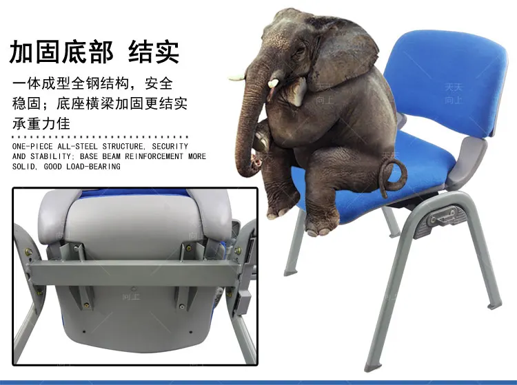 Heavy Duty Office Chair Foam Padded Chair Fabric Upholstery Conference Chairs with Writing Table