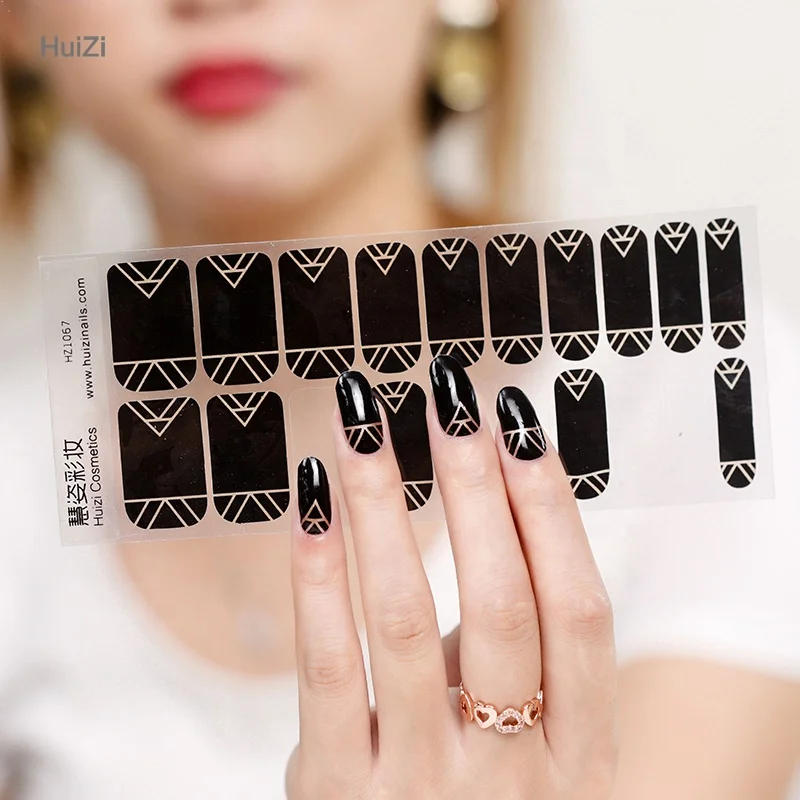 Etiquetas engomadas de moda ecológicas del esmalte de uñas, envolturas de uñas personalizadas al por mayor de DIY, etiqueta engomada del arte del clavo 3d