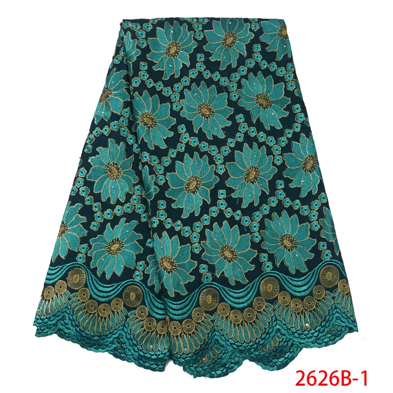 African Swiss Voile Lace in Switzerland Cotton Fabric Lace with Embroidery for Nigerian Women Dress XZ2626B