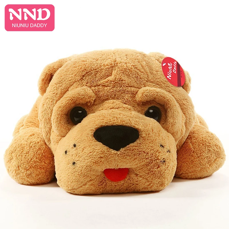 

Niuniu Daddy Wholesale  Unstuffed Shar Pei Dog Skins Semi-finished Plush Toy Super Soft Sleeping Pillow for Children Adult, Brown