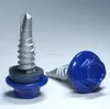 Powder Painted Head Indented Hex Flange Washer Head EPDM Washer BSD Thread No.1 Reduce Point Self Drilling Screw