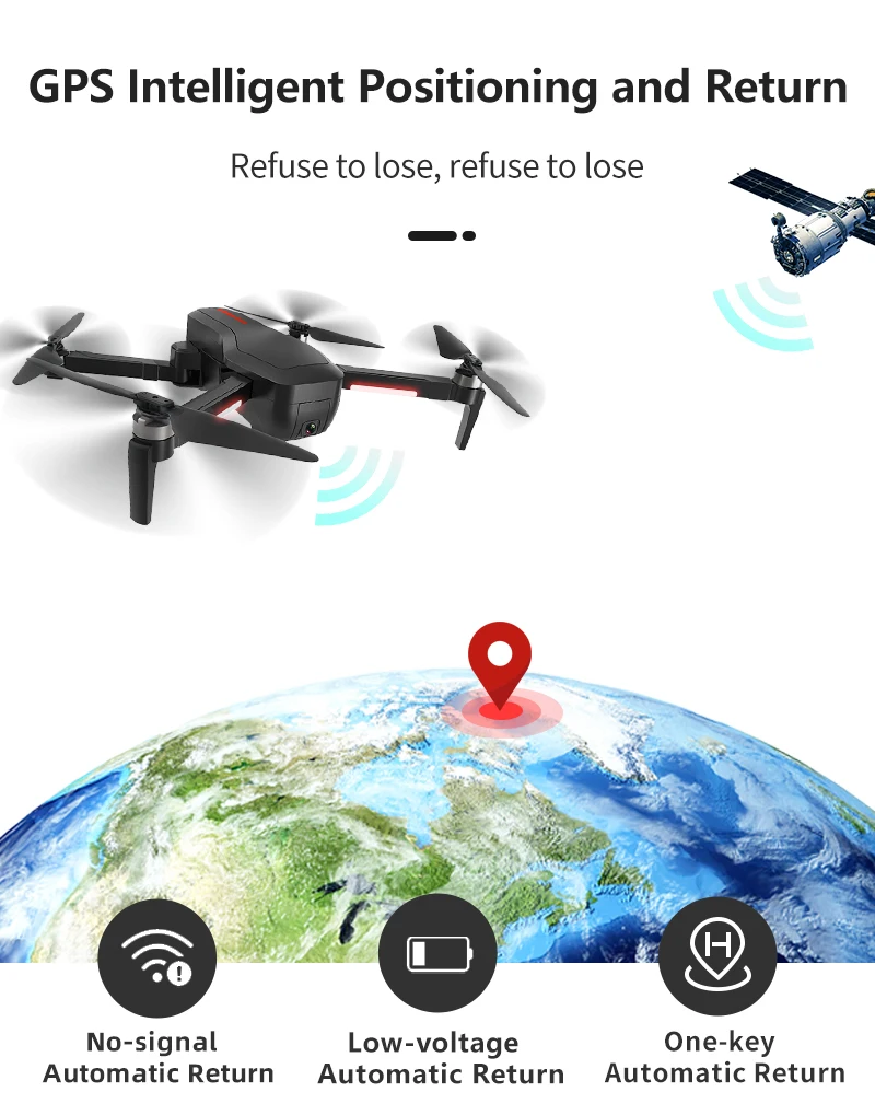 Global Drone Gw198 Professional Fpv Brushless Drone Camera 1080p Follow