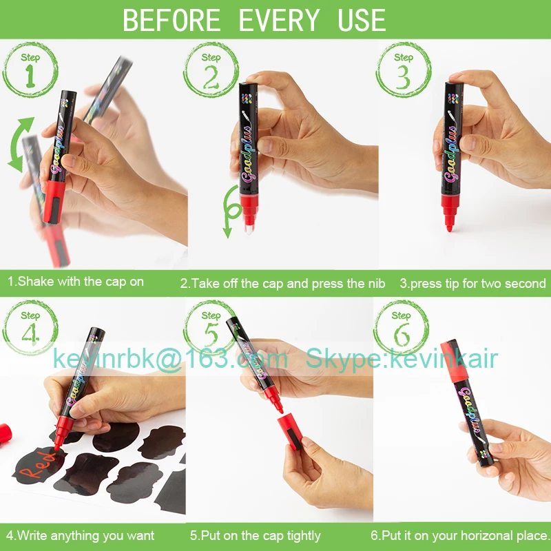 Hot 15mm Nib Erasable Marker Pen Car Window Highlighter Marker Colour