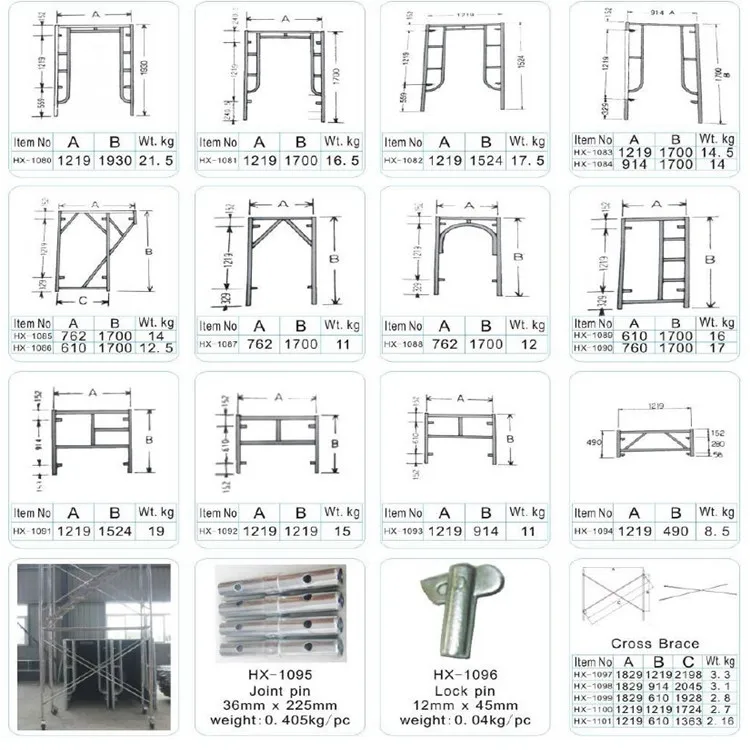 sizes ladder a frame Scaffolding And Scaffolding Frame Construction H Frame H