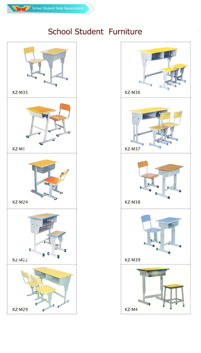 Durable Height Adjustable School Desk And Chair,Used School Furniture