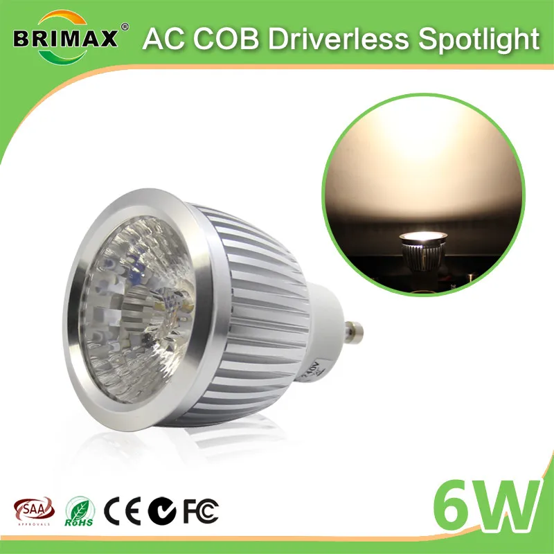BRIMAX Best Selling Factory Price GU10 LED Spotlight 6W,COB LED LIGHT BULB 6W