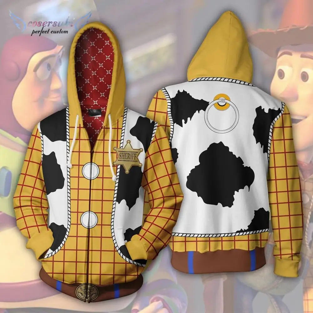 

New Toy Story Series 3D Sweater cosplay anime Zip Cardigan Hooded Sports Jacket