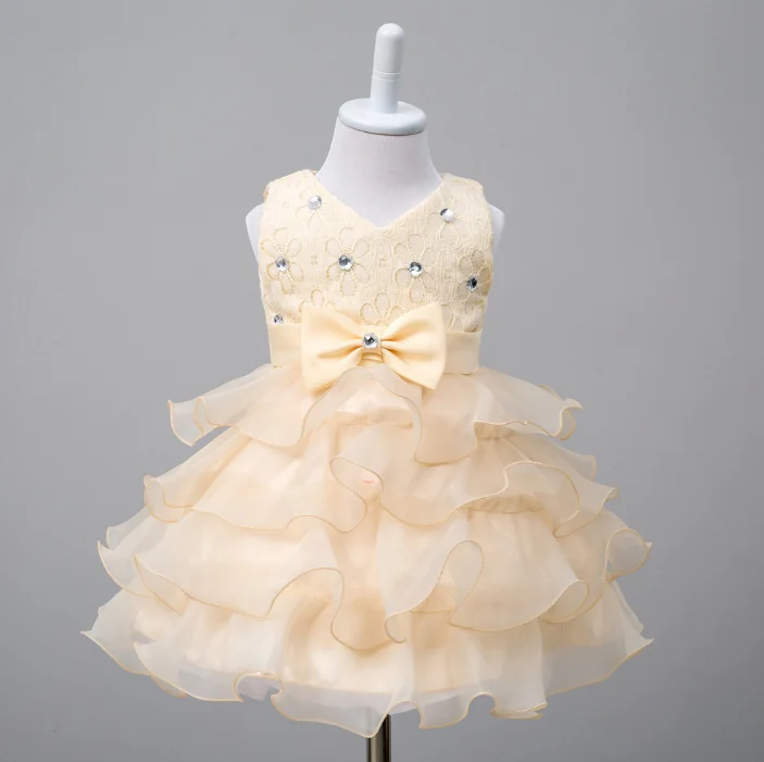 wuayi Baby Girls Dress Long Sleeve Fower Print Dresses 2-11 Years