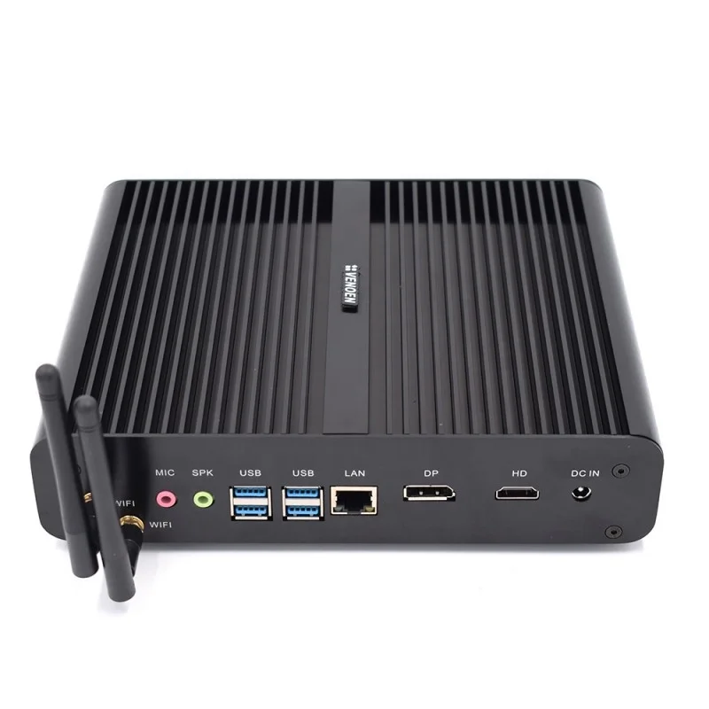 

factory supply whole barebone DDR4 I7 8550U i7 micro Fanless mini pc computer, Black