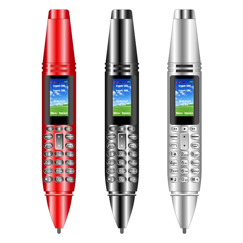 

Factory Wholesale Promotion Gift AK007 Unlock Cell Phone Dual SIM Card GSM Pen Shaped Mobile Phone, Black;silver;red