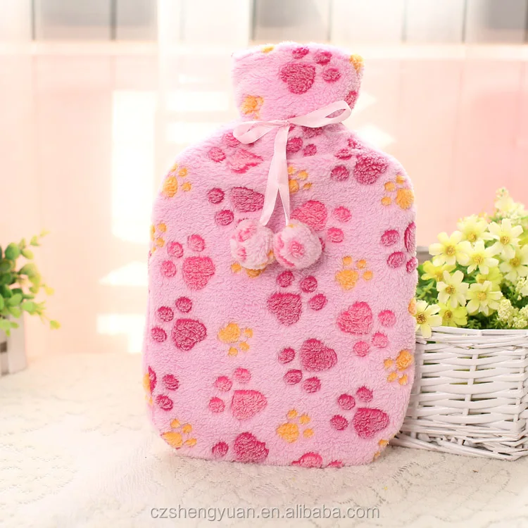 
knitted fabric cover for hot water bottle 