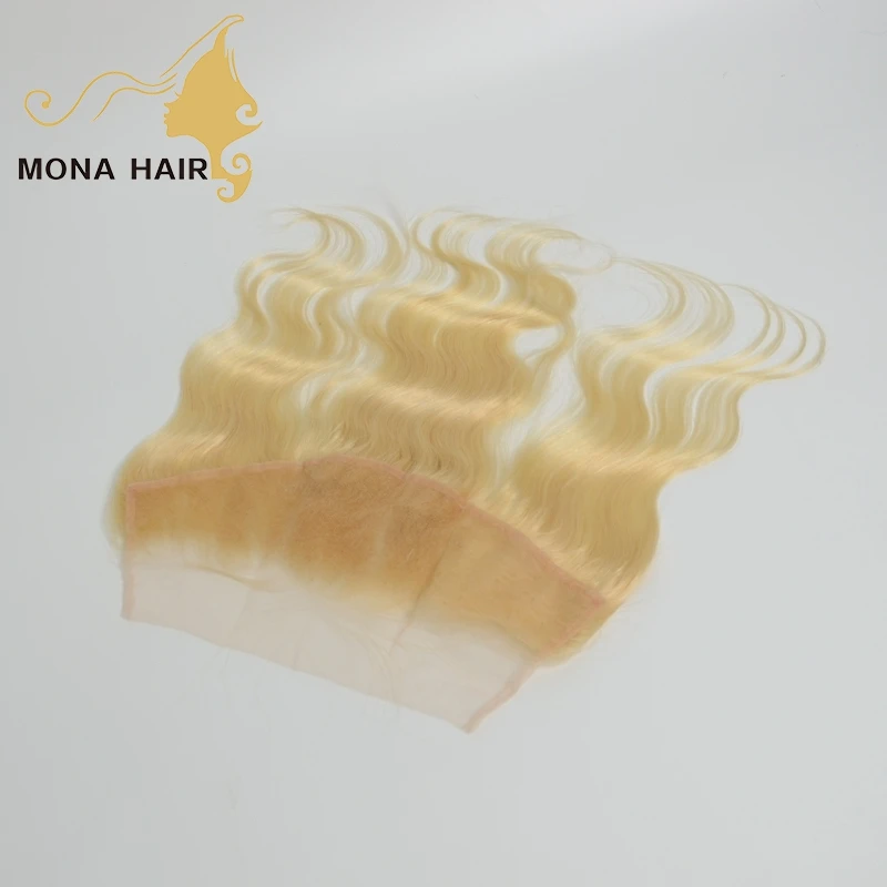 

guangzhou mona hair company wholesale 613 blonde natural hair lines lace frontals transparent swiss lace frontal, #613