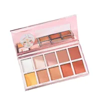 

OEM ODM low MOQ 10 colors women makeup palette eyeshadow highlighter contour bronzer beautiful palette no logo