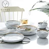 Gold Plated Marble Party Tableware ceramic tray With High End Ceramic