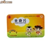 Tin rectangle kids medicine pill storage box