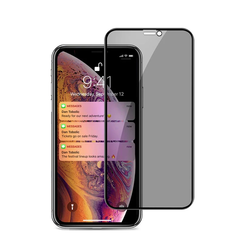 

New Privacy Screen Protector For Apple iPhone Xs Max 6.5 inch Premium Japanese 9H Tempered Glass Film, Hd transparent