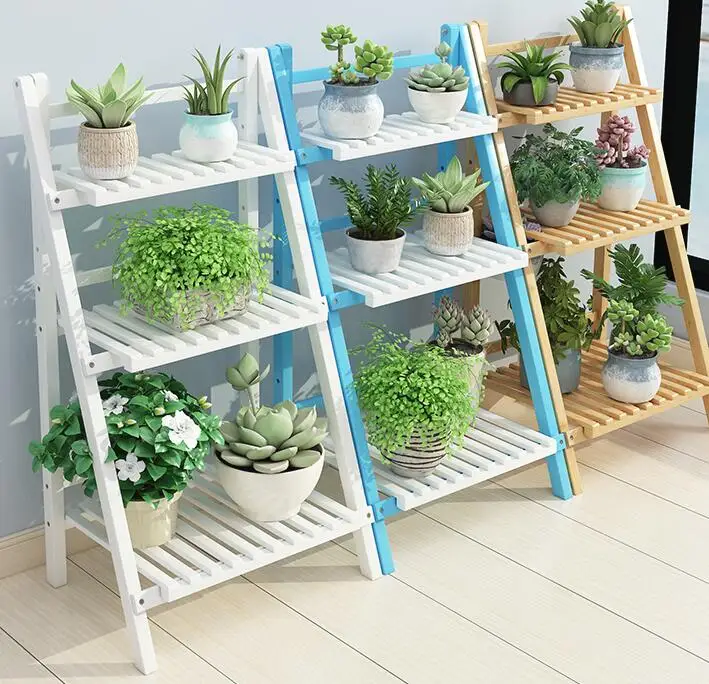 2 Tier Wooden Corner Standing Plant Display Stand Shelf - Buy Plant ...