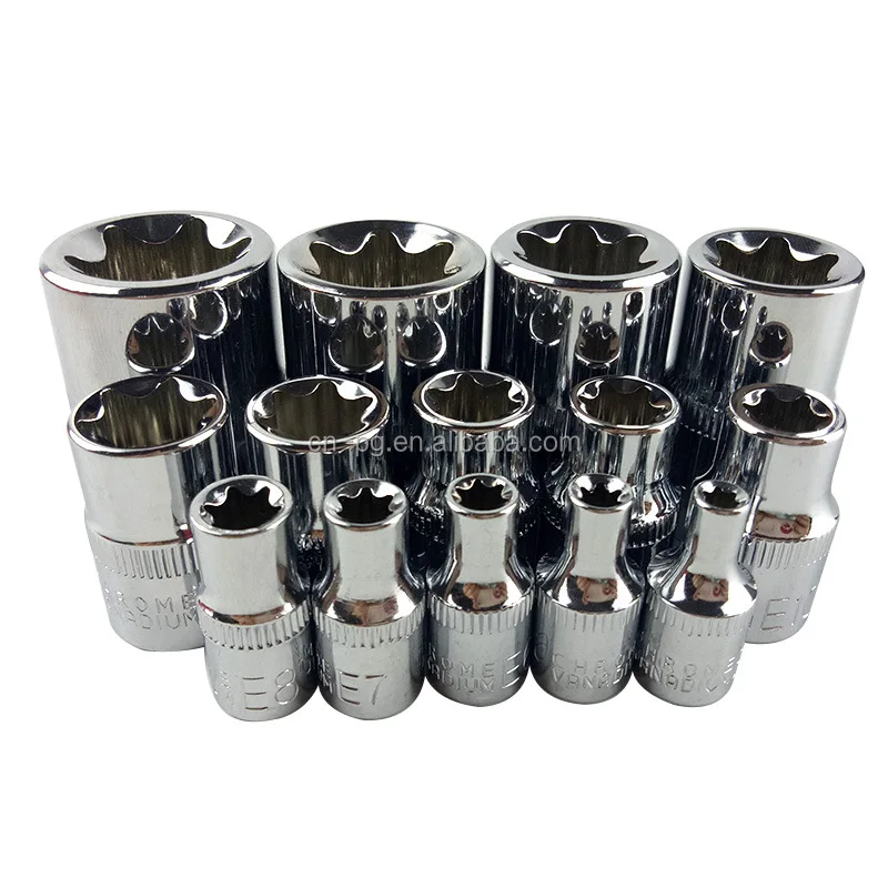 E тип головок. Torx e12. torx e8. набор торцевых головок 14, 12&quot;, torx е-стандарт. головки е типа.