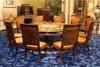 Baroque Style Brass & Porcelain Dining Table, Deluxe Large Round Dining Table for 10 People, Gorgeous Gilded Brass Dining Table