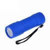 New product 3 x AAA Super Bright Waterproof led flashlight Mini 9 led Rubber Plastic Flashlight