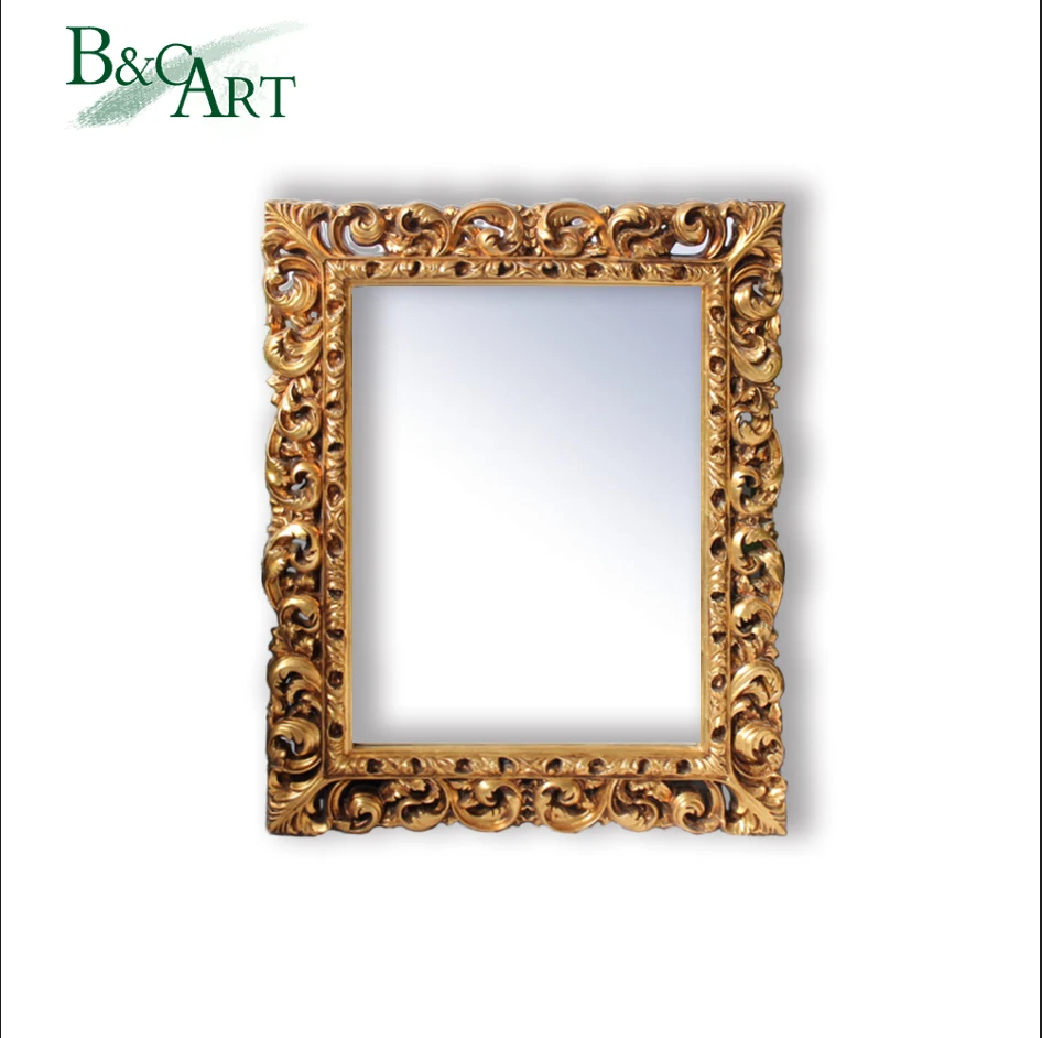 Luxurious Decorative Waterproof Antique Baroque Gold Pu Engraved Framed