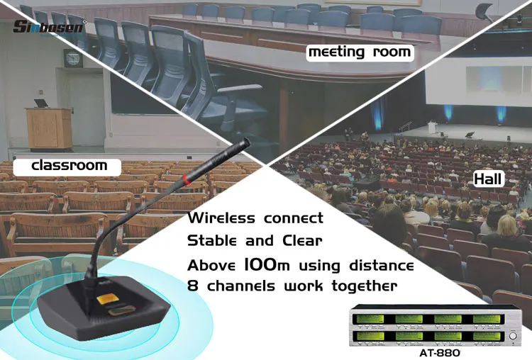 Gooseneck Wireless Conference Microphone System For Conference Room