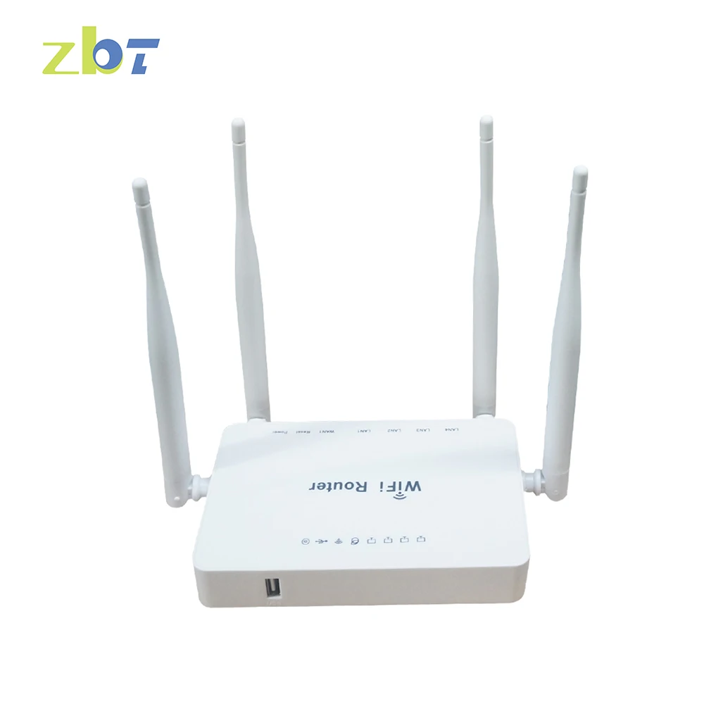 

11n 300mbps 4 antenna smart home wireless wifi router zbt we1626, White (optional)