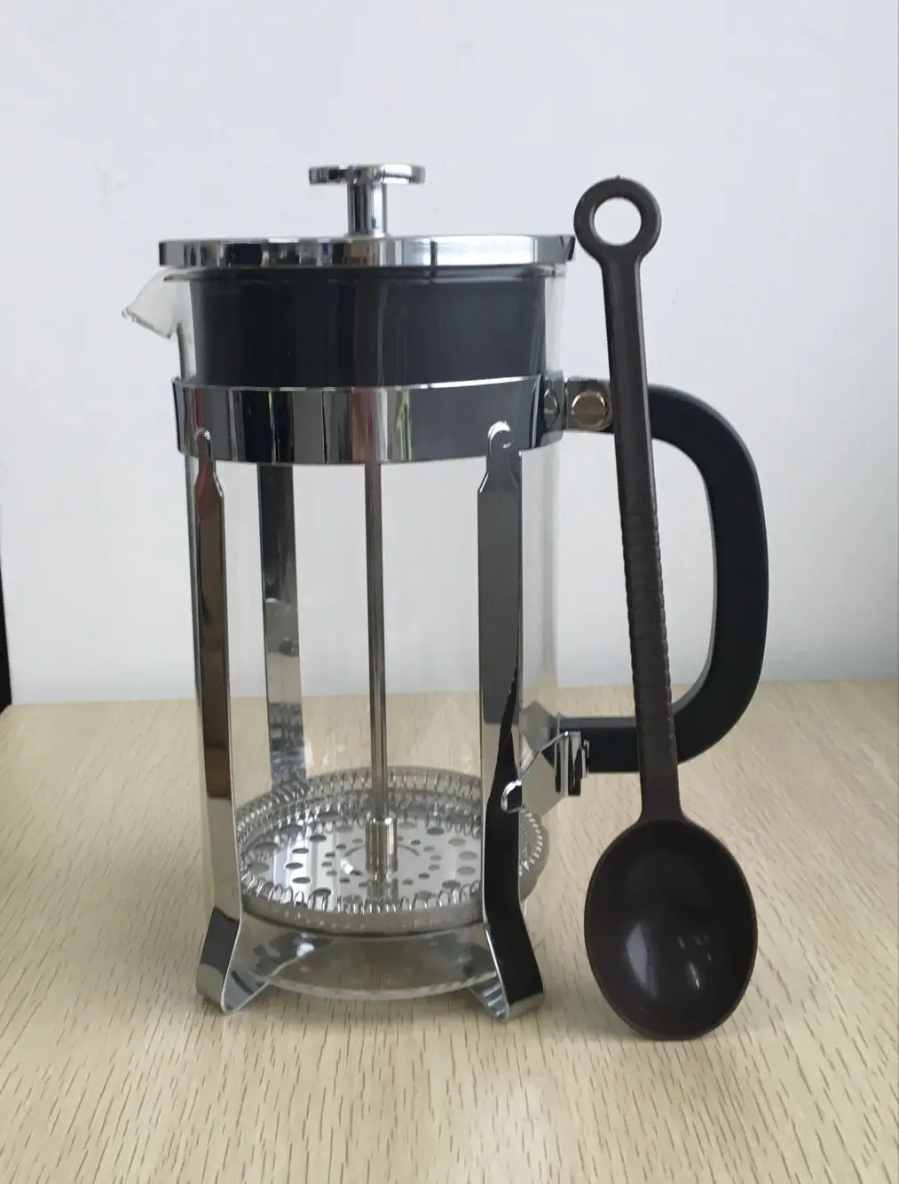 French Coffee Press With Two Matching Cups,Glass And Stainless Steel