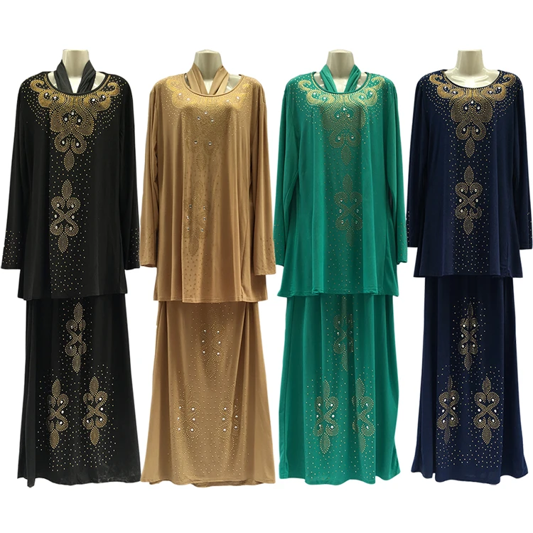 

Sudan Muslim Internet Fabric Abaya Thobe With Embroidered, 4 colors